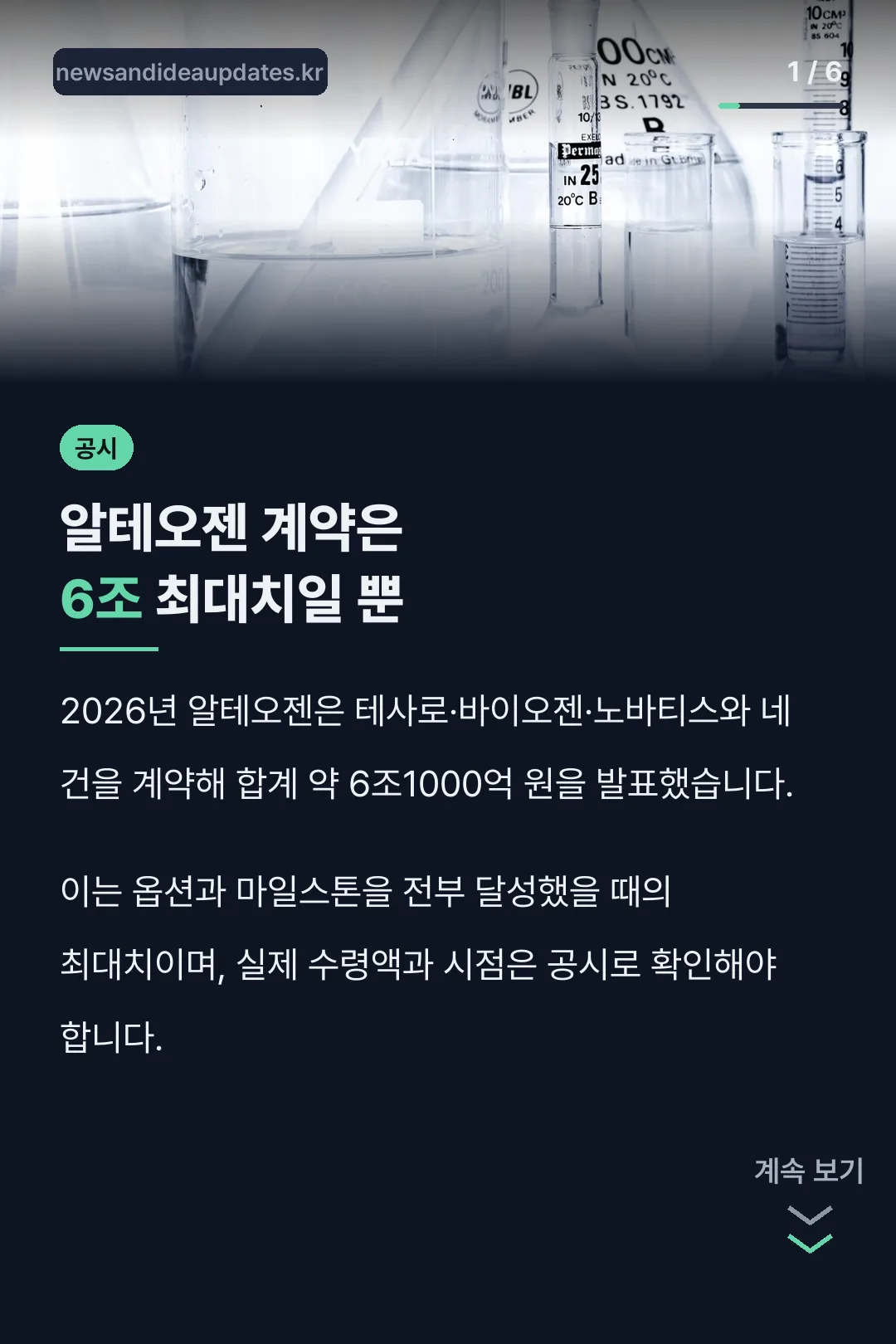 알테오젠 계약은 6조 최대치일 뿐