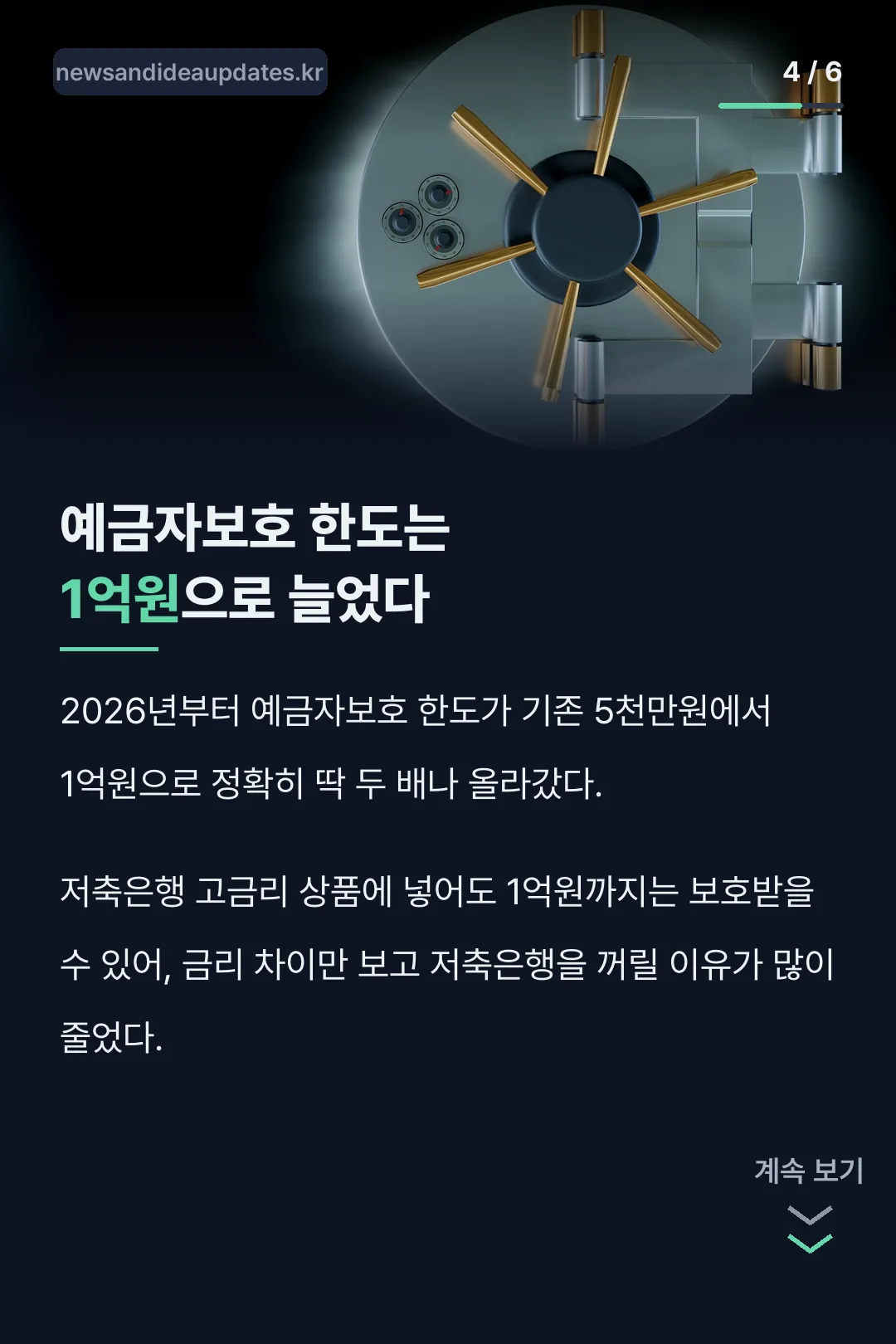 예금자보호 한도 1억원