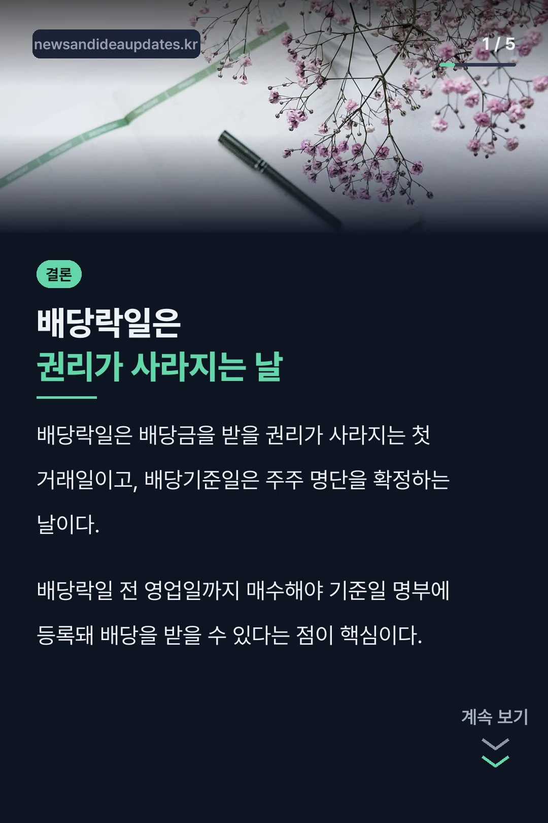배당락일 뜻 결론