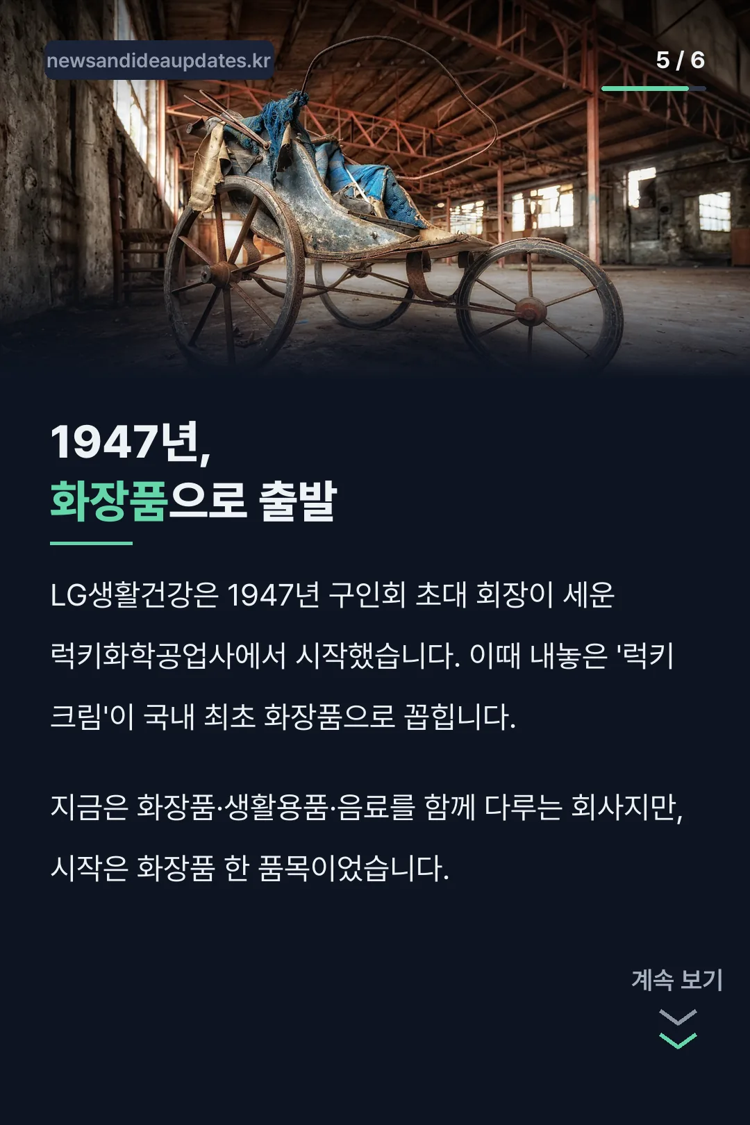 1947년 화장품으로 출발